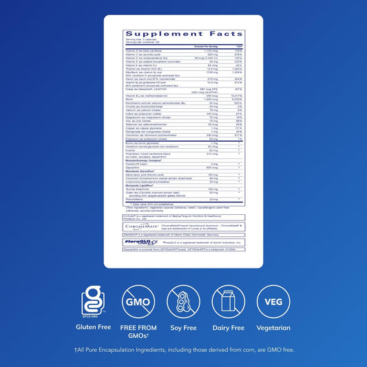 Pure Encapsulations PureLean Nutrients label closeup highlighting ingredients for metabolic support.