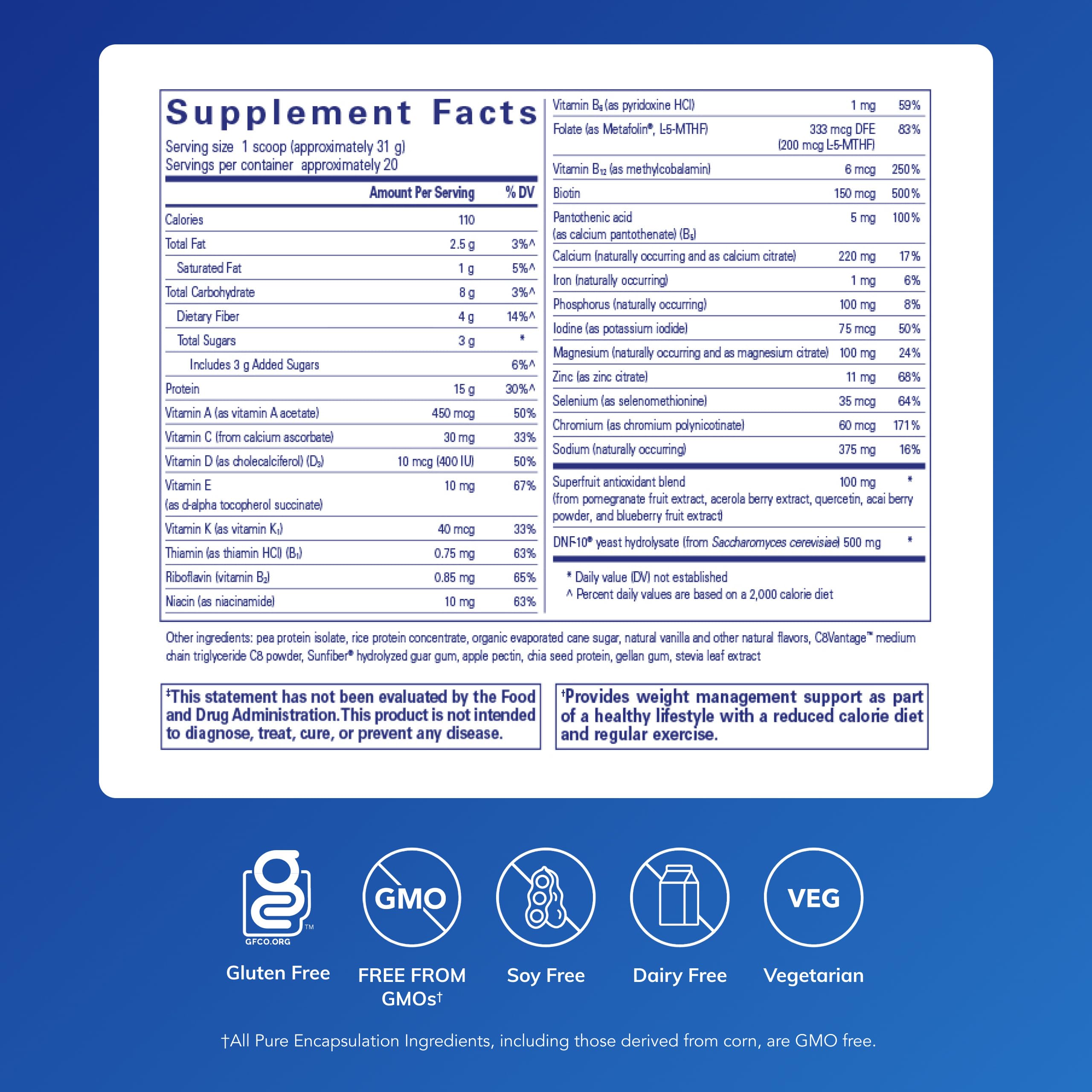 Pure Encapsulations PureLean Protein shake poured for on-the-go nutrition.