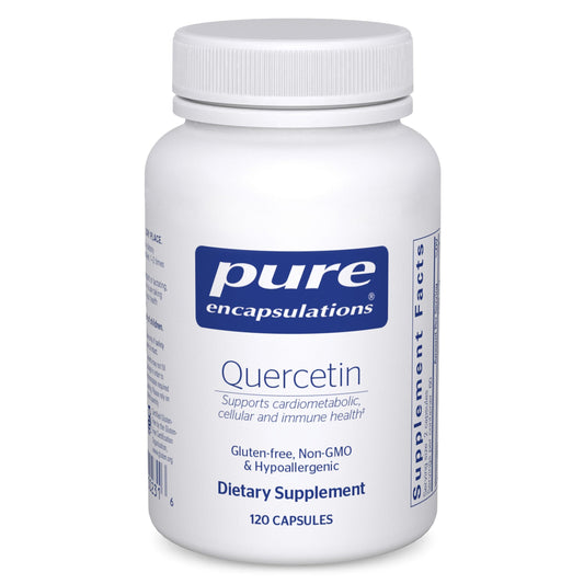 Pure Encapsulations Quercetin 500 mg bottle front view signaling daily immune support