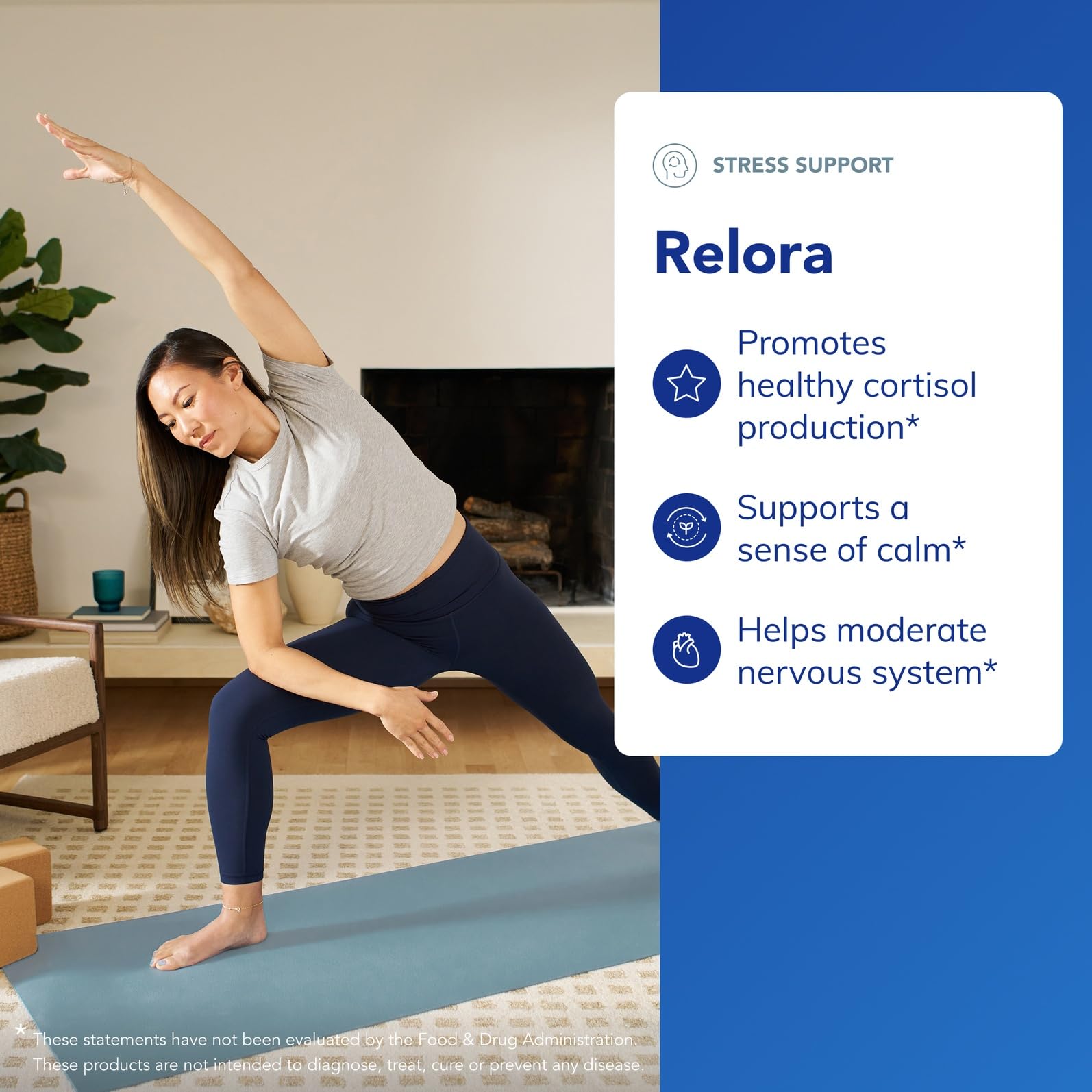 Pure Encapsulations Relora bottle on a shelf conveys hypoallergenic formulation for sensitive lifestyles