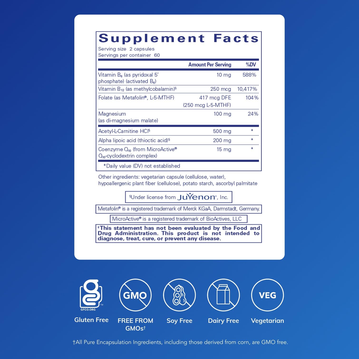 Pure Encapsulations Revita-Age Nerve capsules close-up, illustrating high-purity hypoallergenic supplement form for daily nerve support.