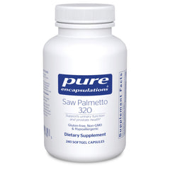 Pure Encapsulations Saw Palmetto 320 bottle with softgels for urinary support