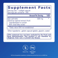 Saw Palmetto 320 softgel capsules by Pure Encapsulations