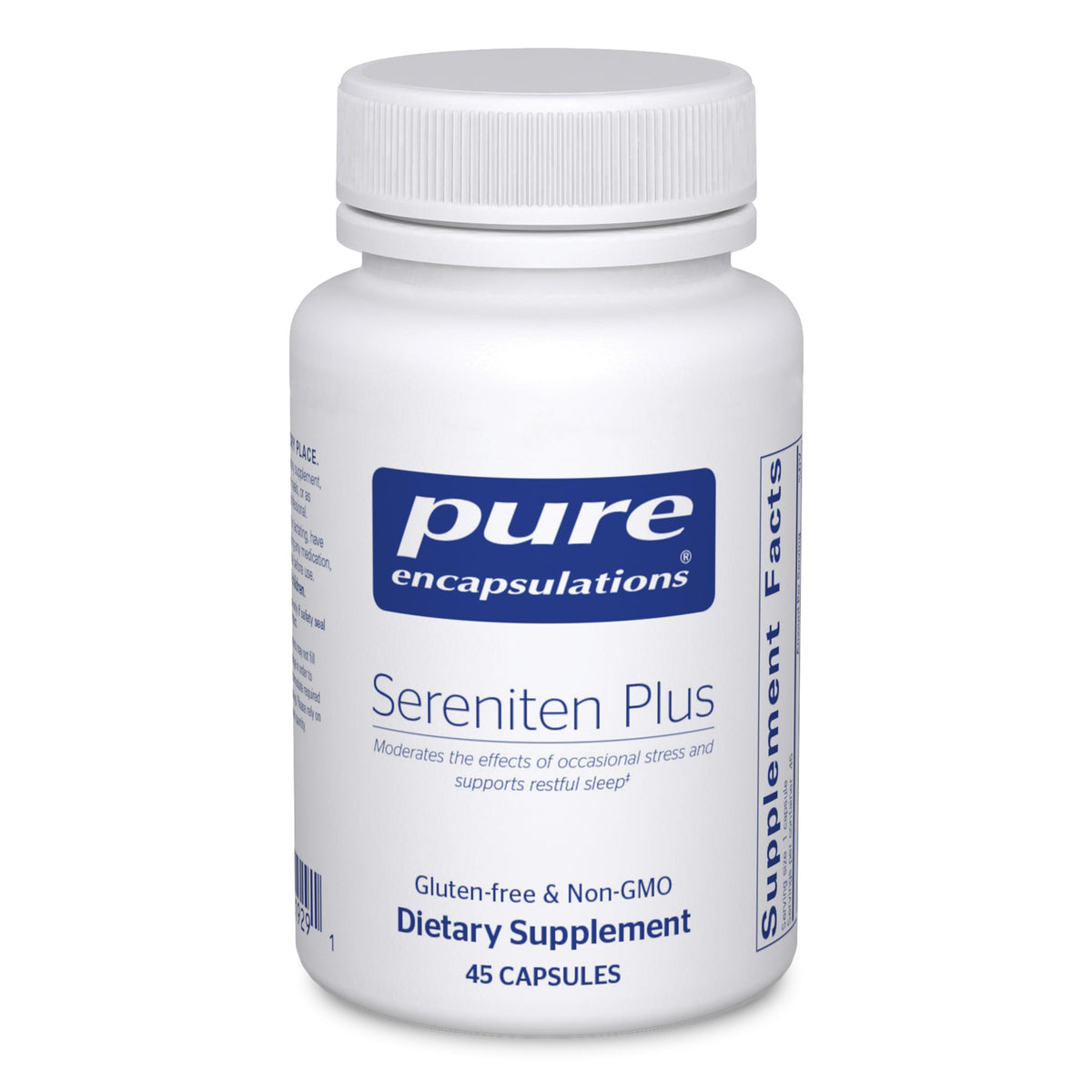 Pure Encapsulations Sereniten Plus bottle offering calm stress support.