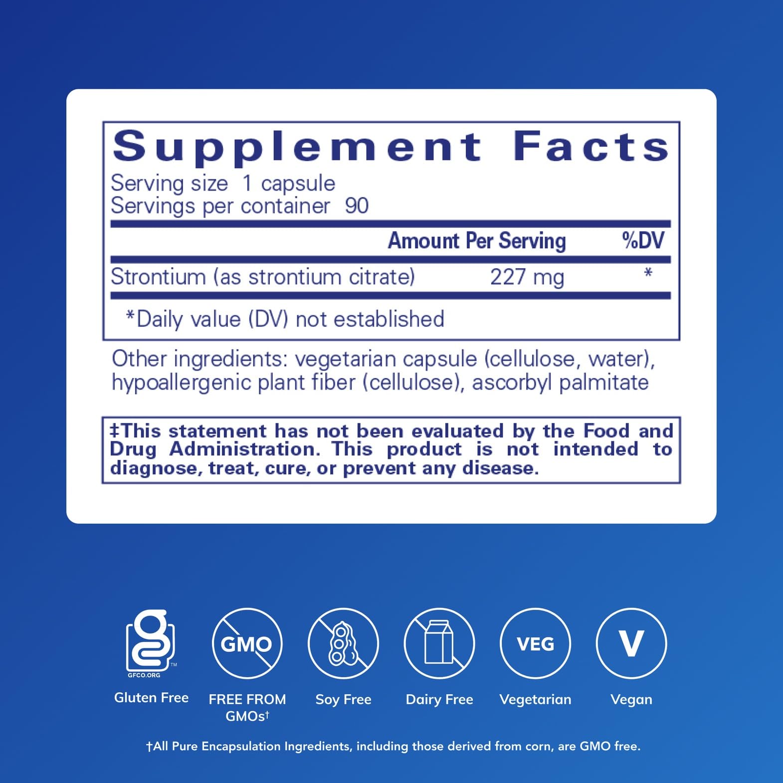 Pure Encapsulations Strontium Citrate capsules ready for daily bone maintenance.