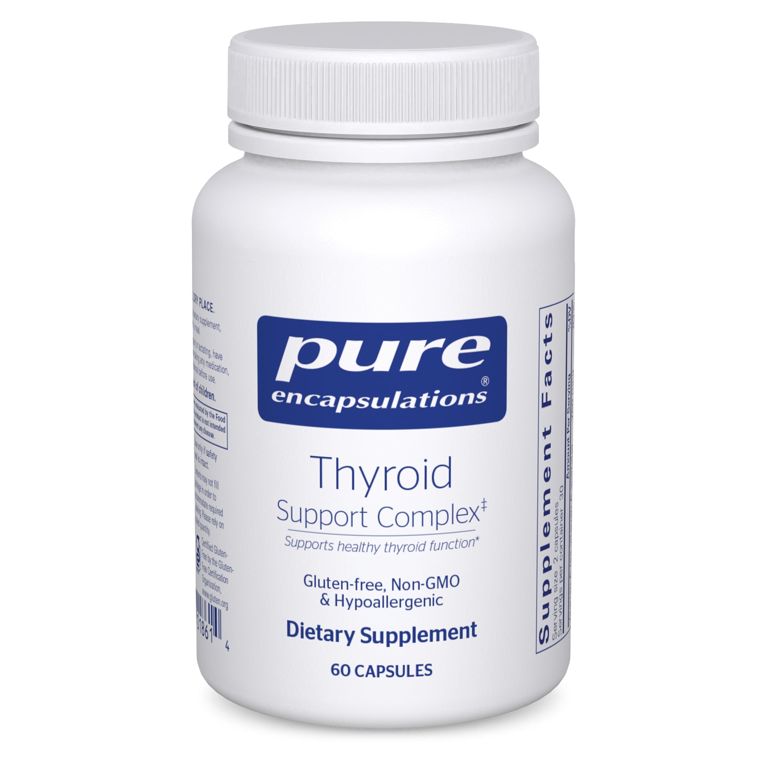 Pure Encapsulations Thyroid Support Complex bottle front view for thyroid health support