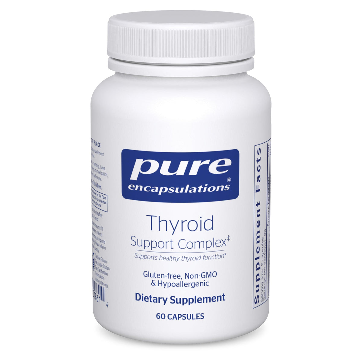 Pure Encapsulations Thyroid Support Complex bottle front view for thyroid health support