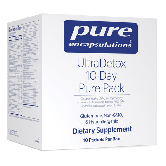 Pure Encapsulations UltraDetox bottle packaging showcasing core detox nutrients