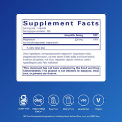 Pure Encapsulations UltraMag label shows vegan and non-GMO credentials.
