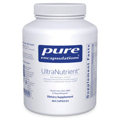 Pure Encapsulations UltraNutrient bottle with capsules for daily nutrient support.