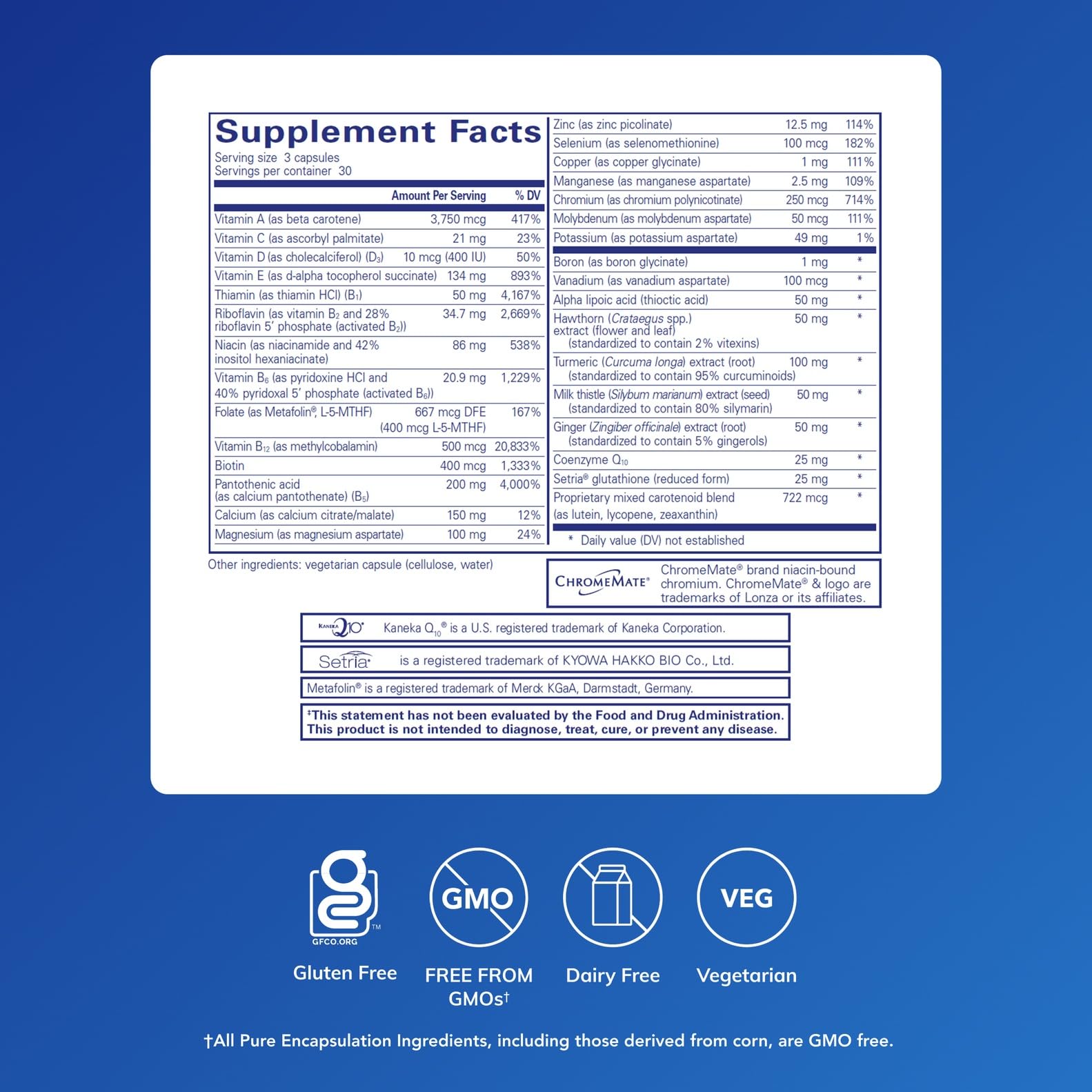 Pure Encapsulations UltraNutrient bottle highlights CoQ10 and vitamins for heart support