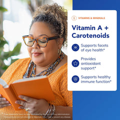 Pure Encapsulations Vitamin A + Carotenoids bottle pour shows daily use.