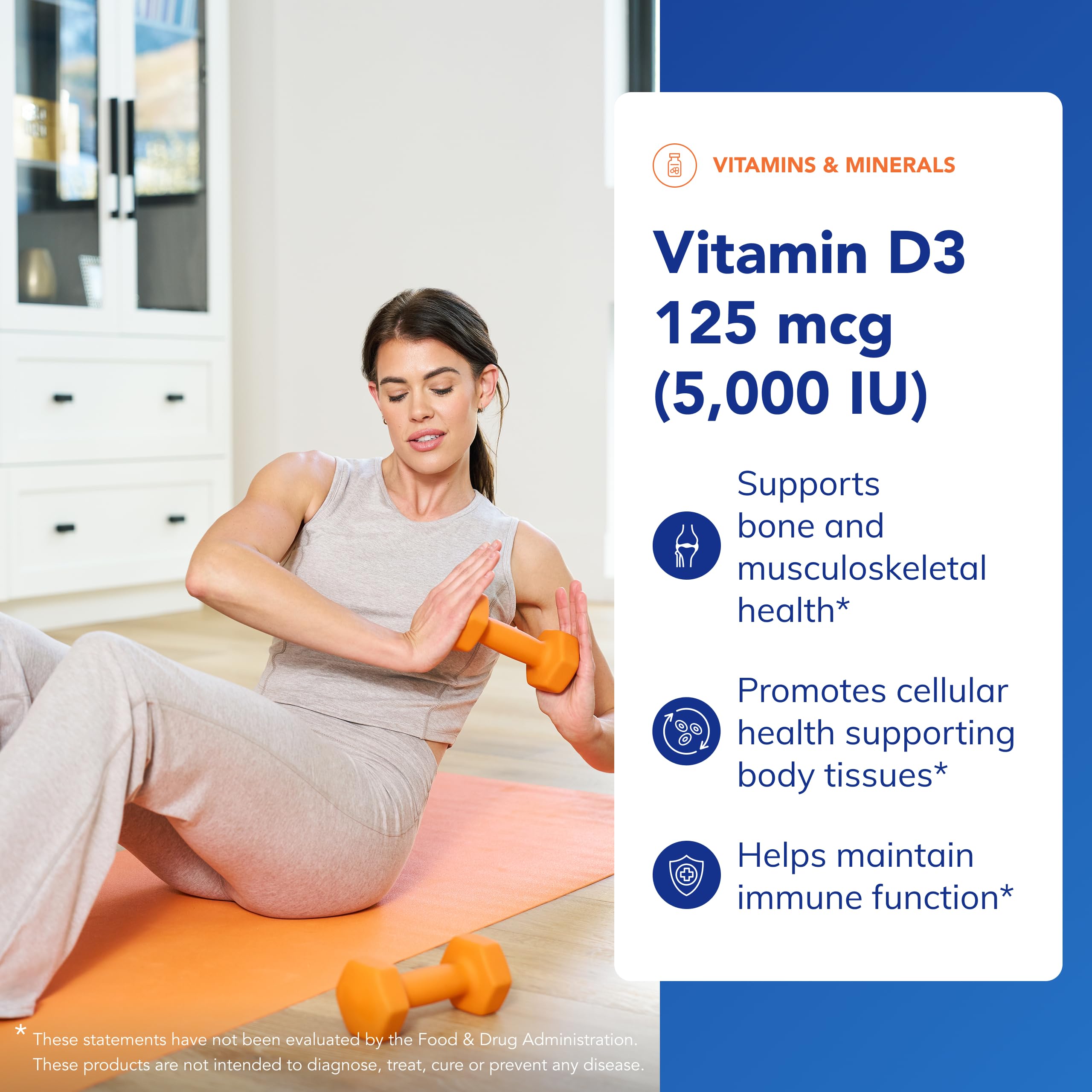Vitamin D3 capsules arranged for daily use in a simple routine.