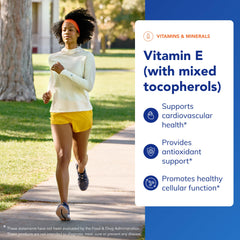 Softgel capsules show d-alpha, beta, delta, gamma tocopherols for broad protection.