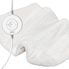 Pure Enrichment PureRadiance heating pad front view, plush faux fur finish for luxurious warmth.