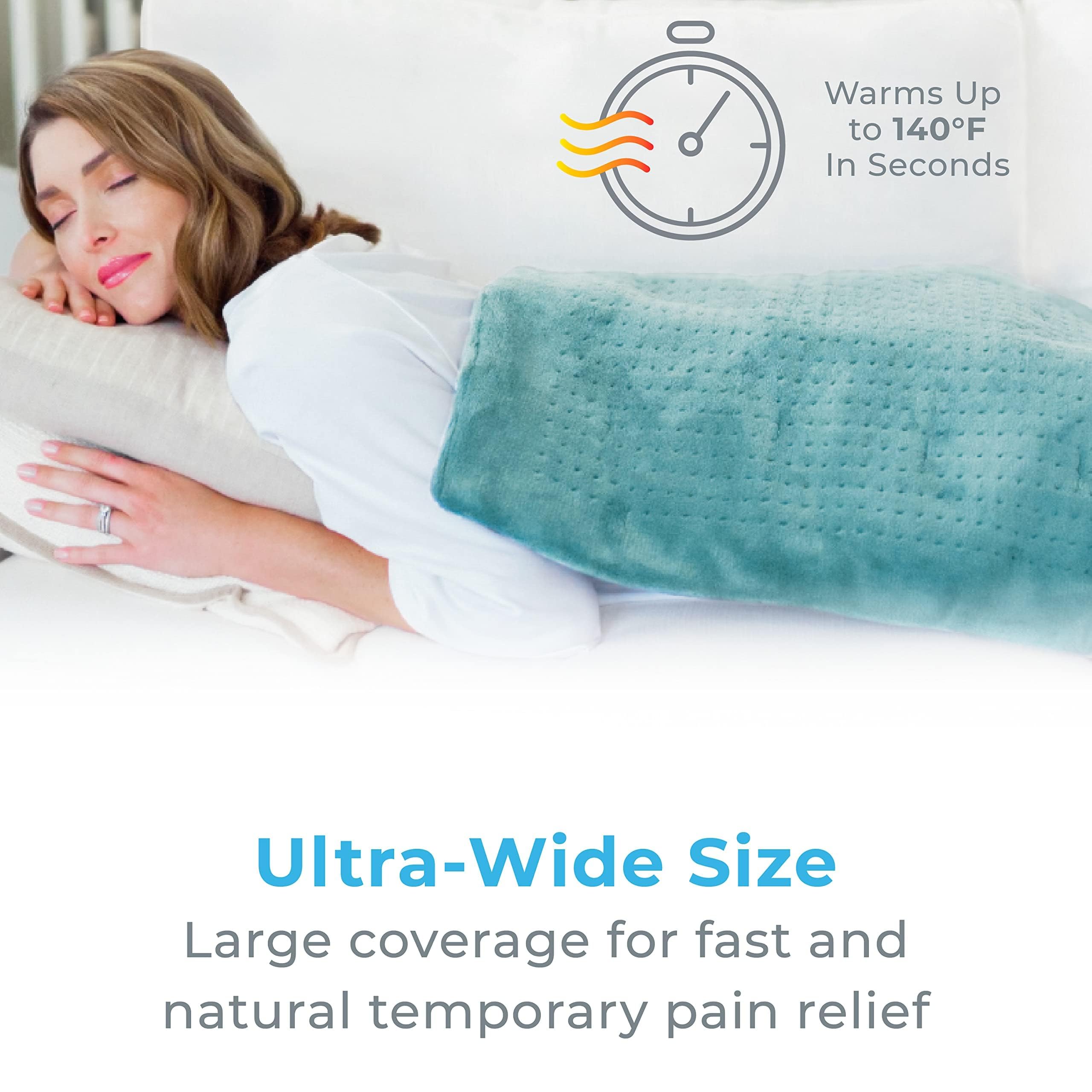 Pure Enrichment PureRelief with 6 heat settings provides customizable comfort.