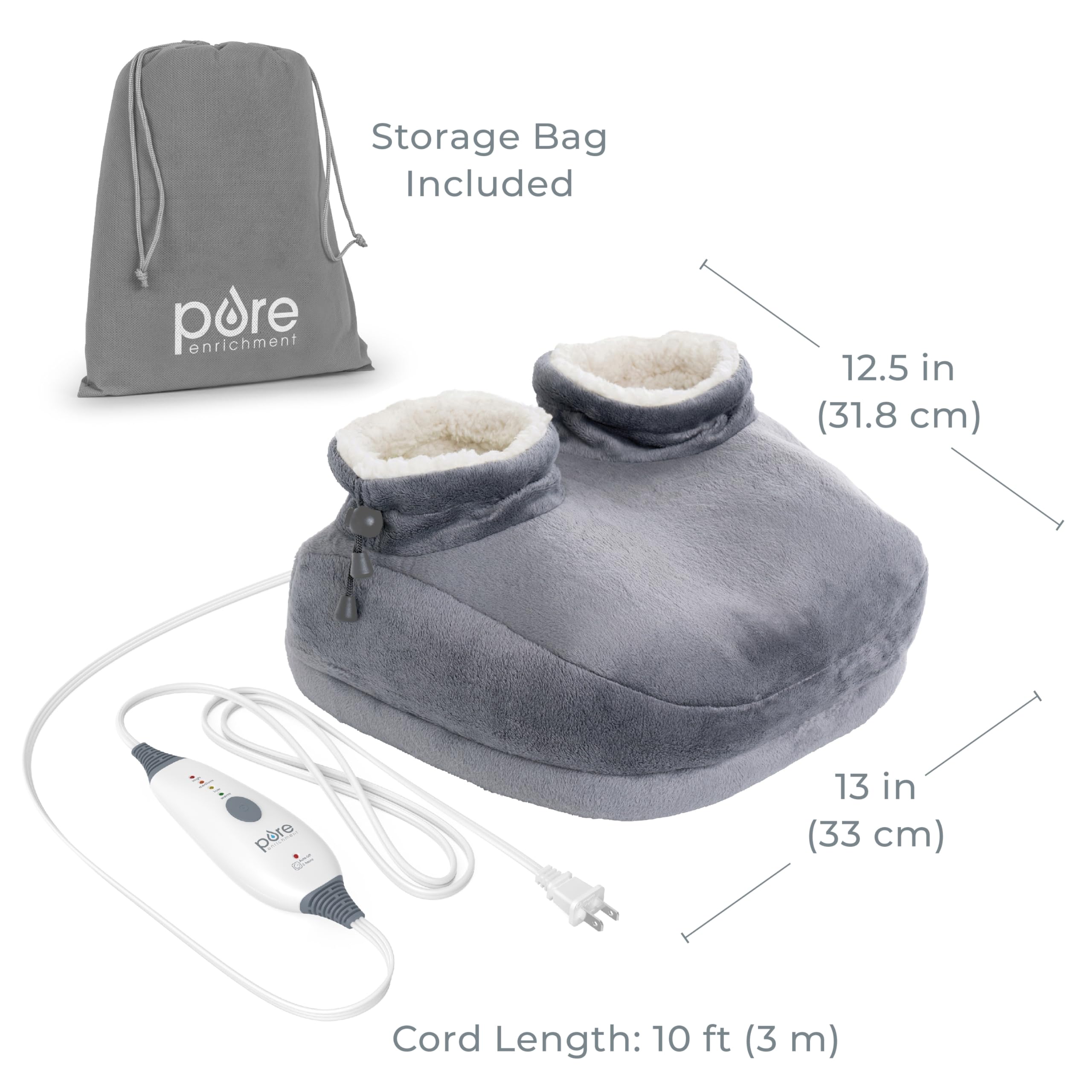 Pure Enrichment PureRelief Deluxe Foot Warmer controller is detachable for easy washing