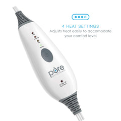 Pure Enrichment PureRelief Deluxe InstaHeat controller showing quick heat settings for comfort