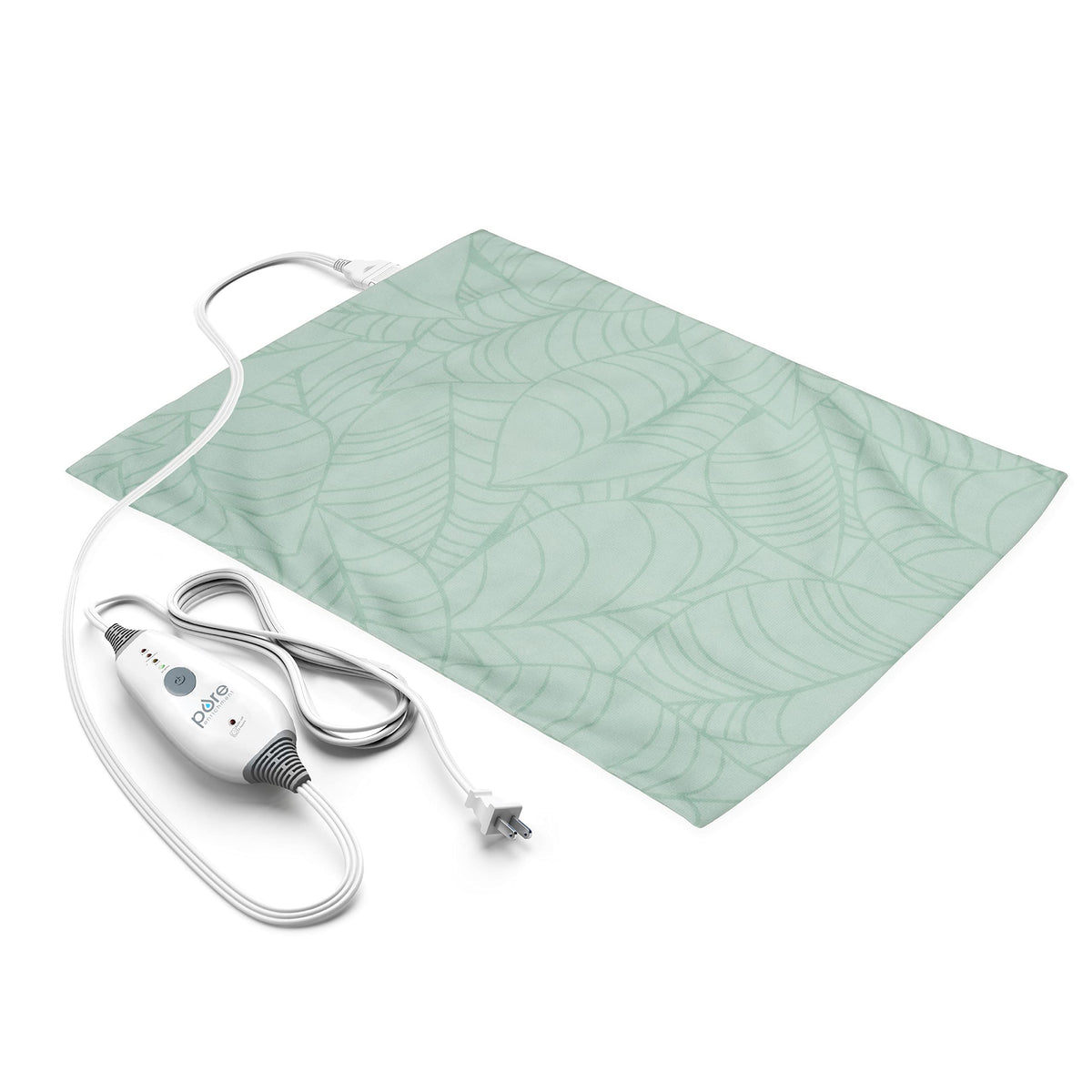 Pure Enrichment PureRelief Express heating pad on bed for targeted warmth.