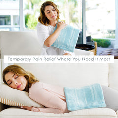 Pure Enrichment PureRelief Luxe Micromink Heating Pad (12”x24”) – 6 InstaHeat Settings, Ultra-Soft, Machine-Washable, Auto Shut-Off – Aqua Paint Designer Print