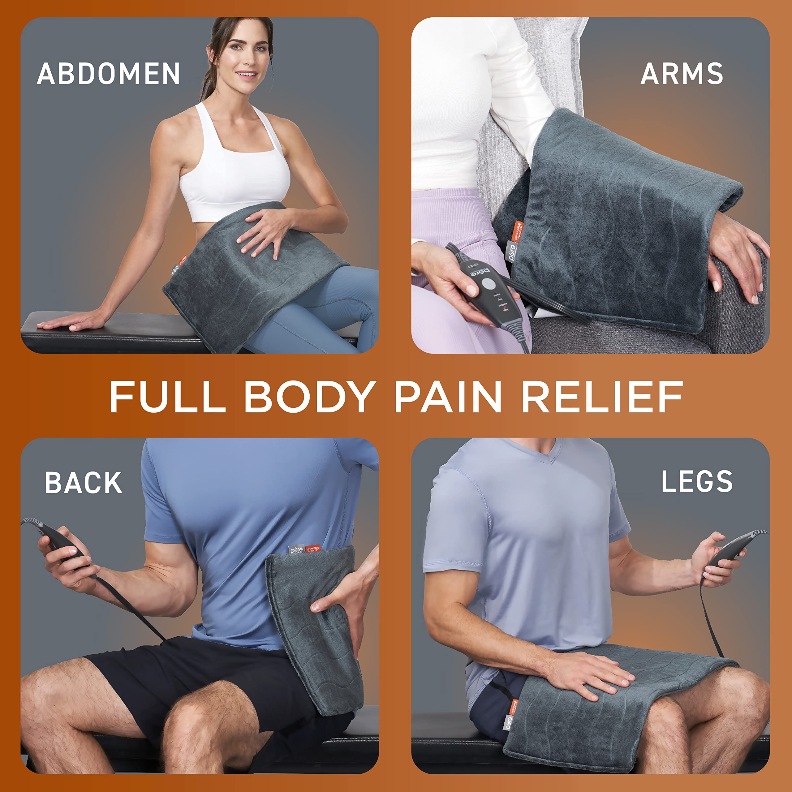 Pure Enrichment PureRelief Pro ceramic beads powering infrared warmth beneath skin.