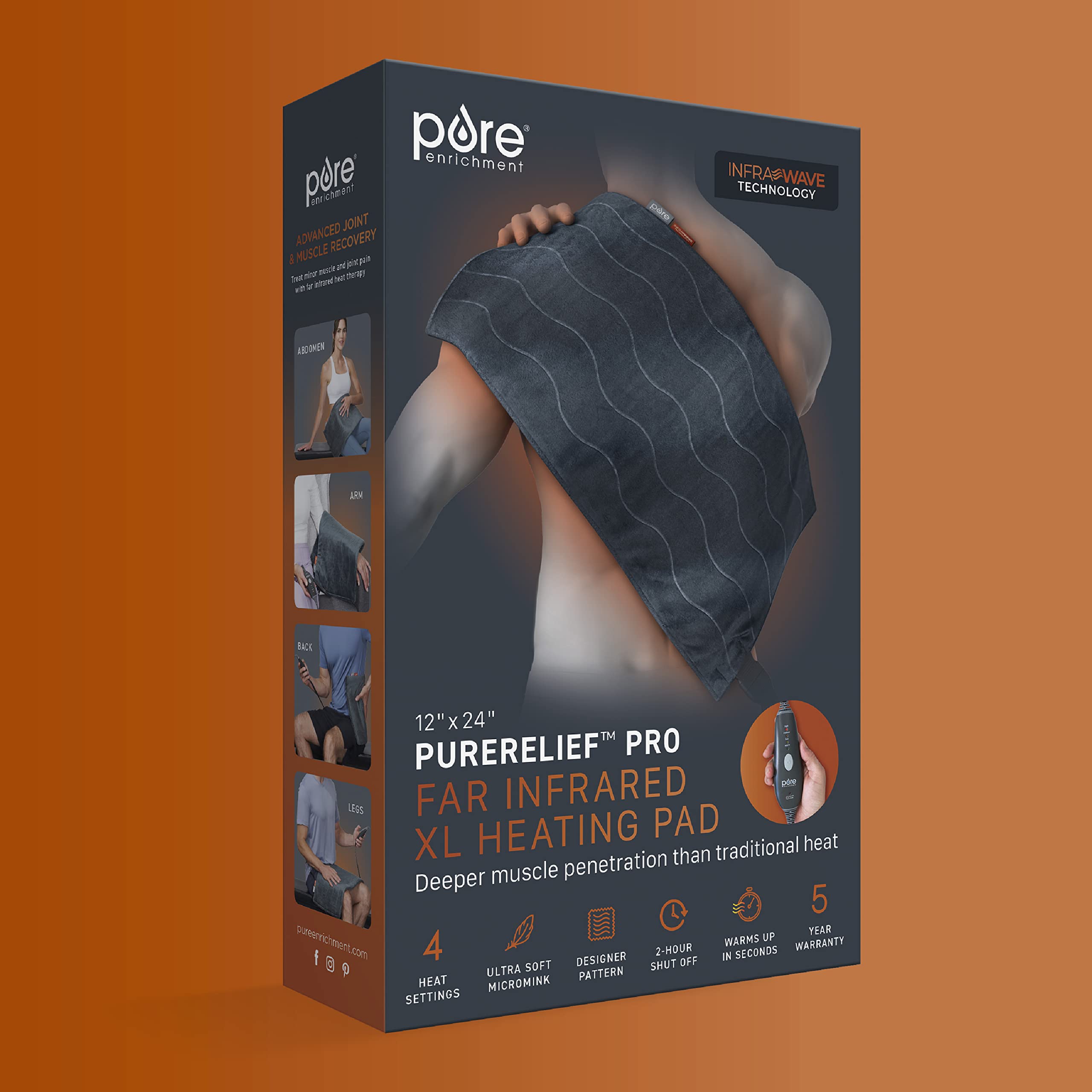 Pure Enrichment PureRelief Pro moist heat option with light mist application.