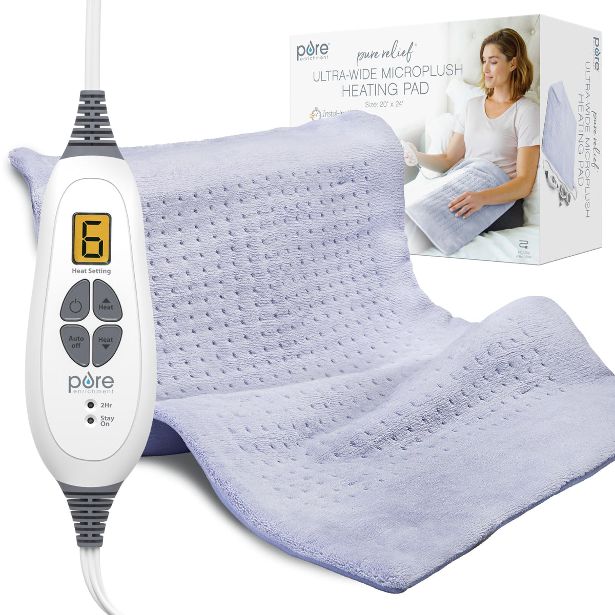 Pure Enrichment PureRelief Ultra-Wide pads large back and shoulder area for warmth.