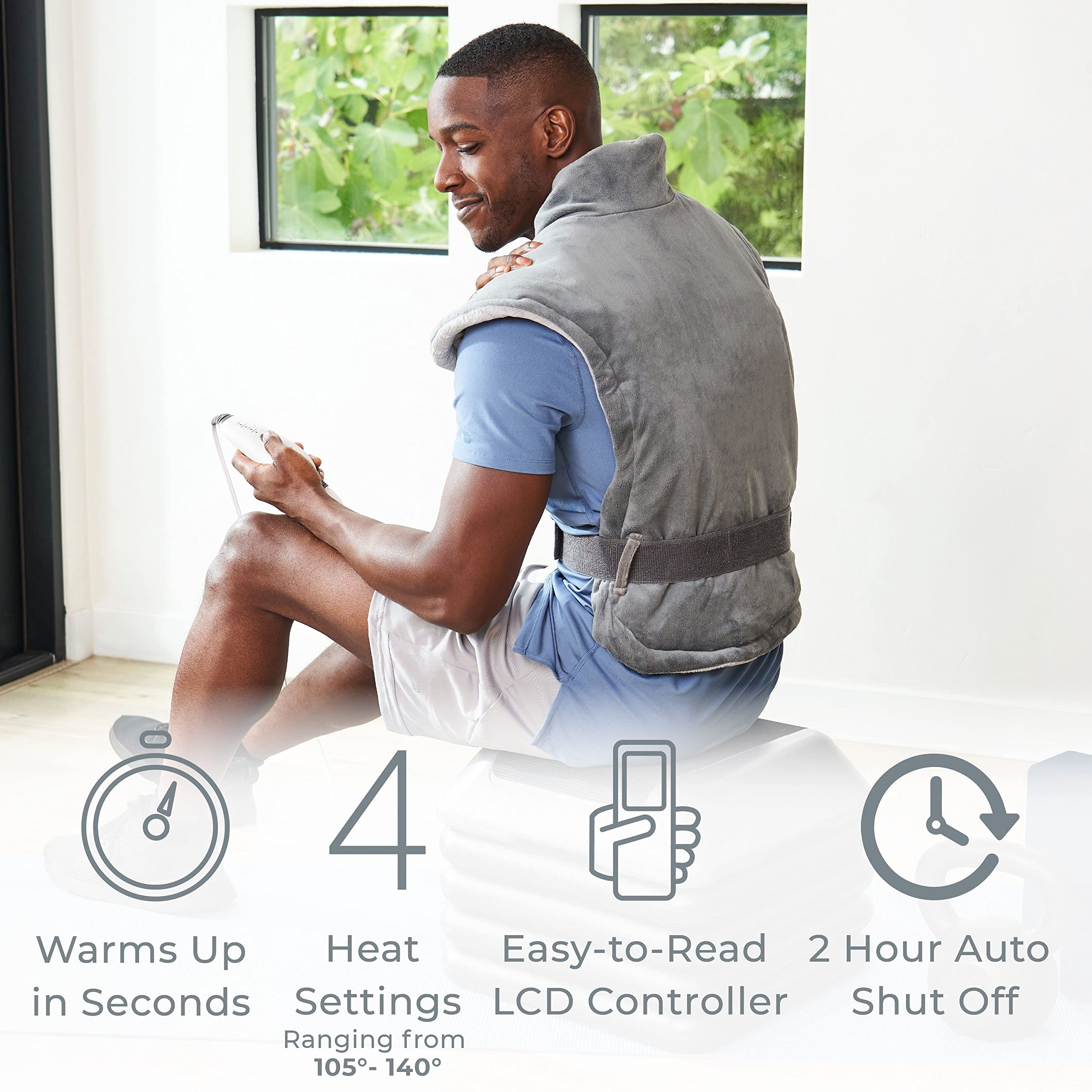 Pure Enrichment PureRelief XL adjustable belt and loops secure a comfortable ergonomic fit.