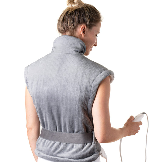 Pure Enrichment PureRelief XL back and neck heat pad for targeted relief of tense neck and shoulder muscles.