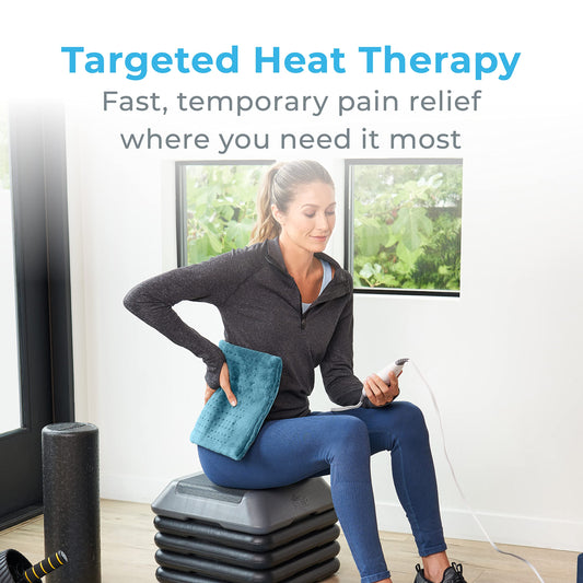 Pure Enrichment PureRelief XL heating pad offers six heat levels for customized warmth.