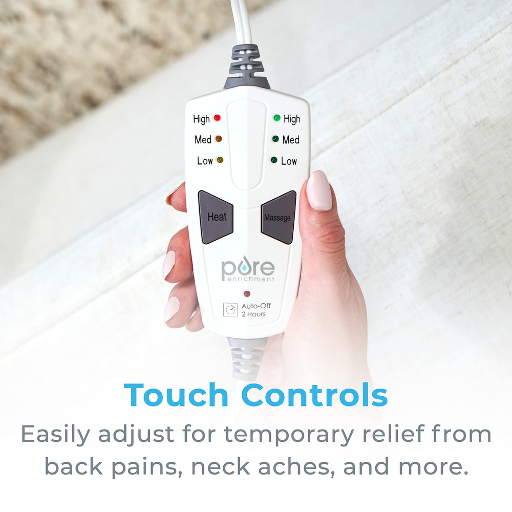 Three massage speeds on the Pure Enrichment WeightedWarmth pad.