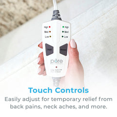 Three massage speeds on the Pure Enrichment WeightedWarmth pad.