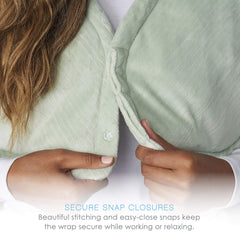 Contoured micromink fabric drapes smoothly over neck with premium softness.