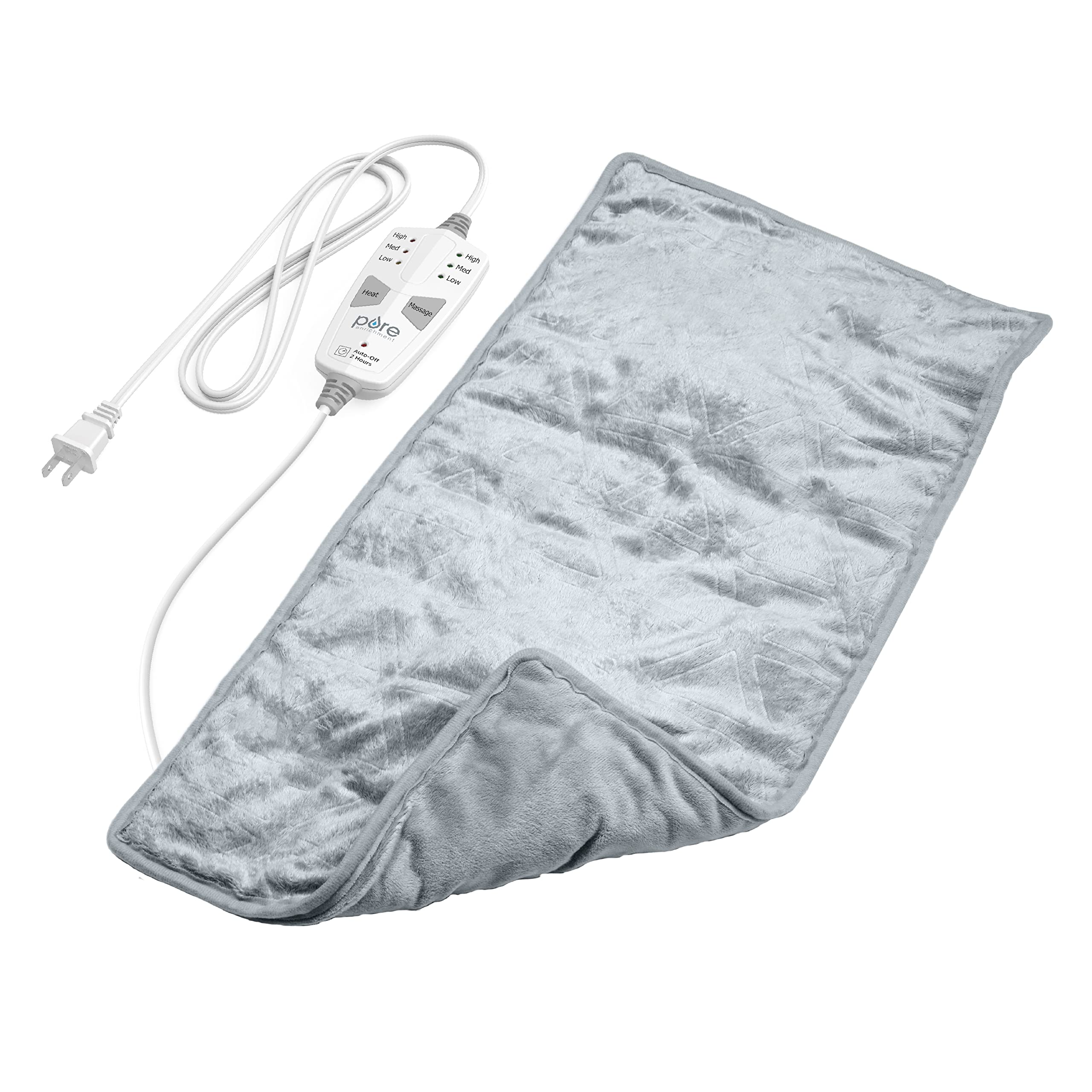 Pure Enrichment WeightedWarmth pad with heat settings for customizable comfort