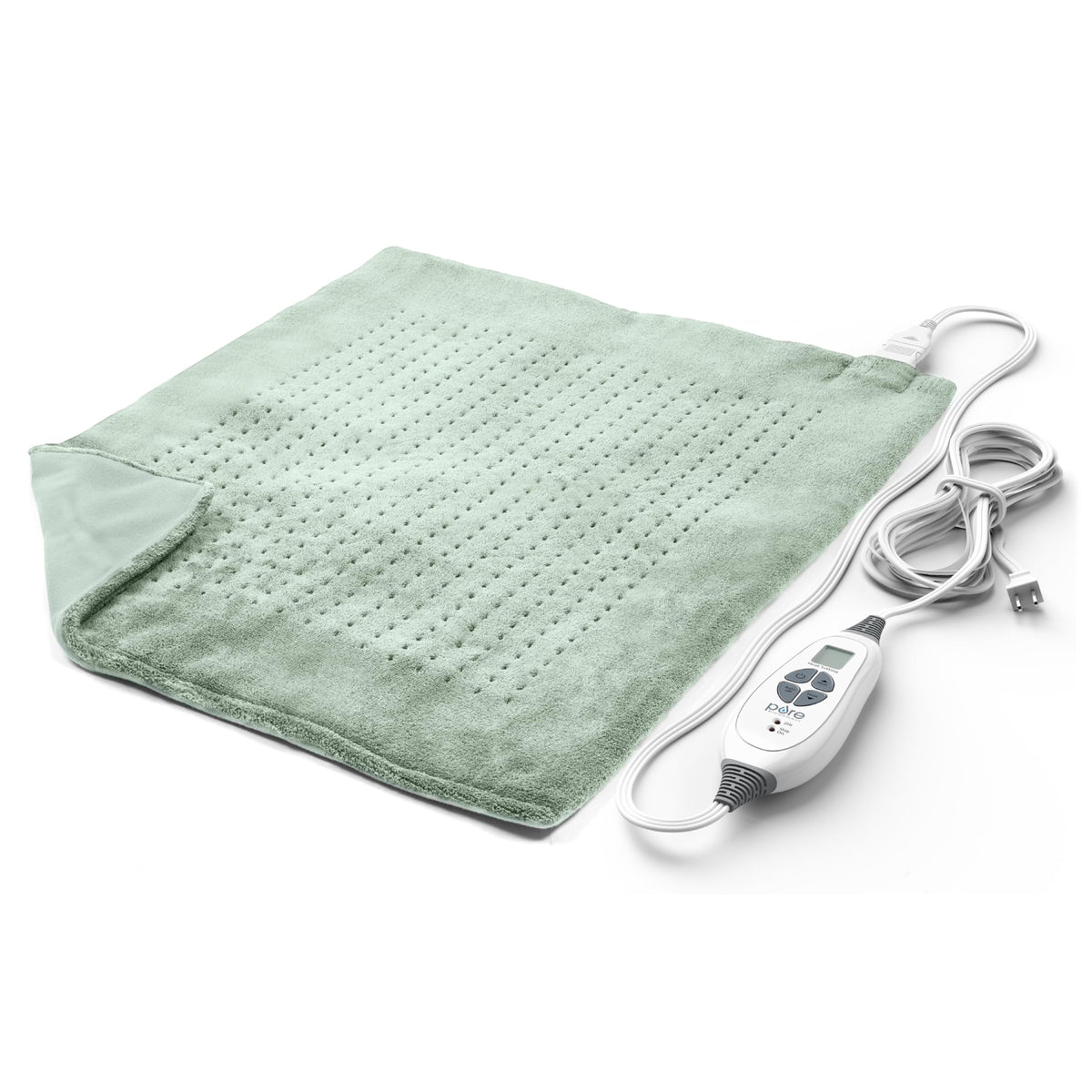 Pure Enrichment WeightedWarmth pad full-coverage design supports back and shoulders.