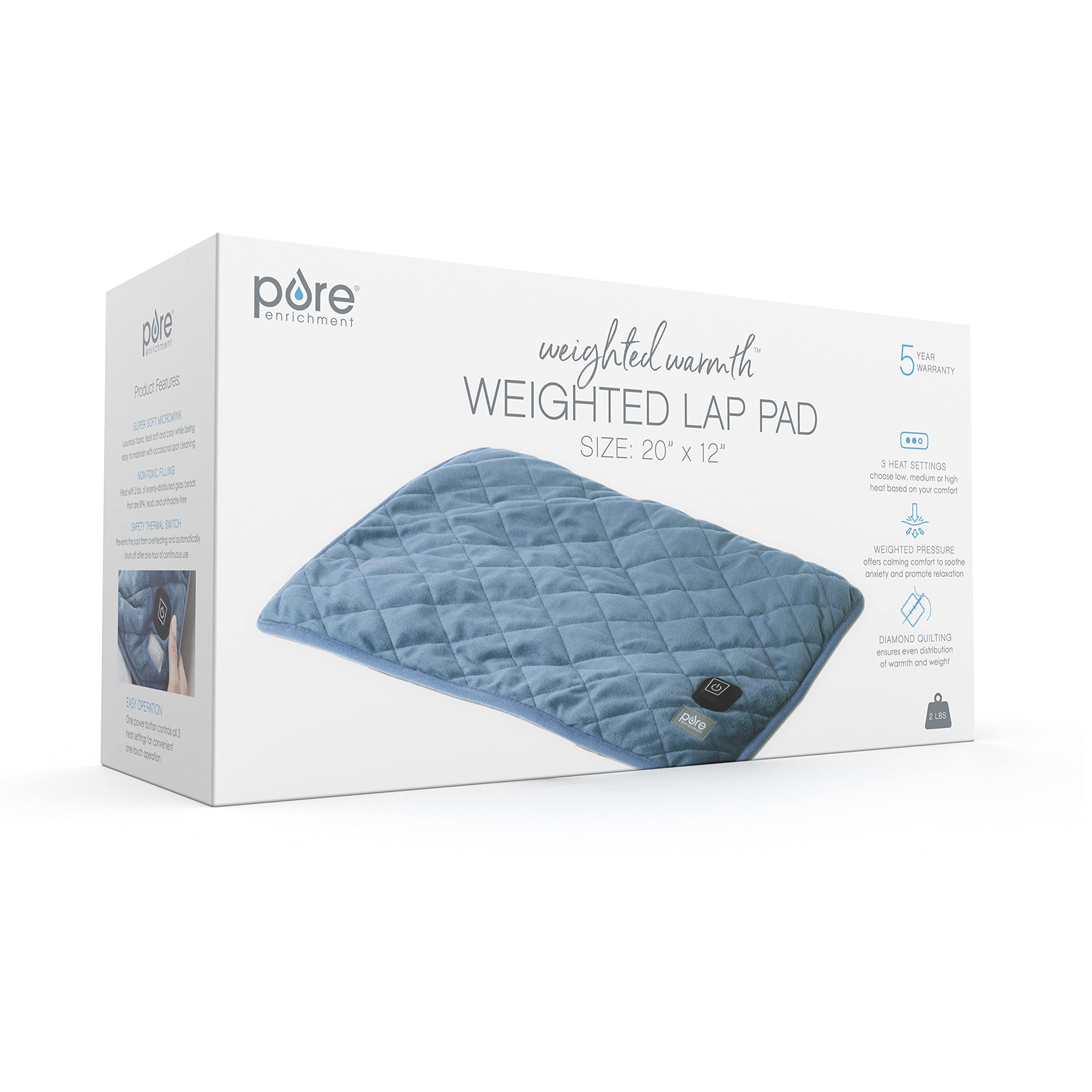 Pure Enrichment WeightedWarmth is ideal for travel, kids, and home use.