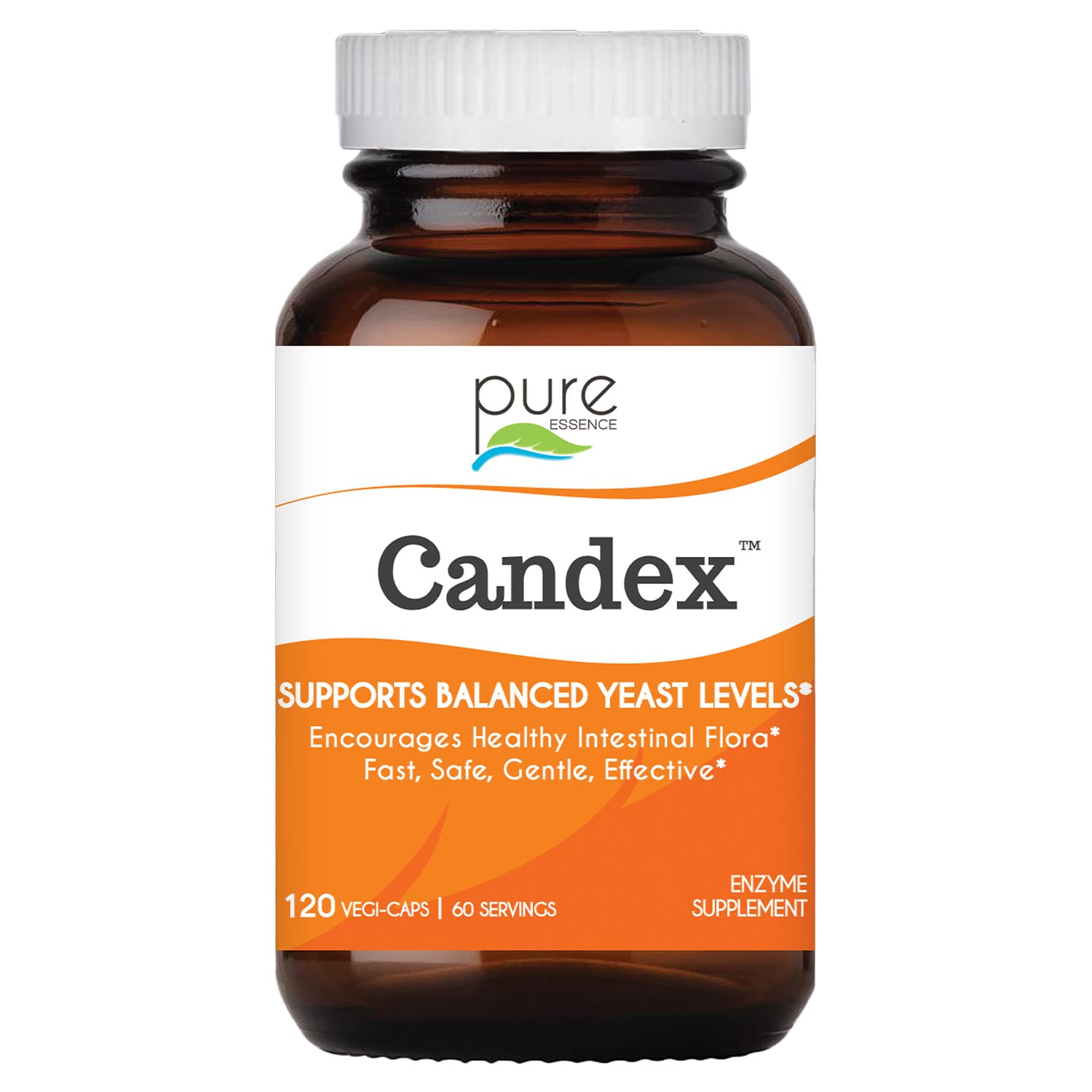 Pure Essence Candex bottle with capsules promoting gentle yeast balance.
