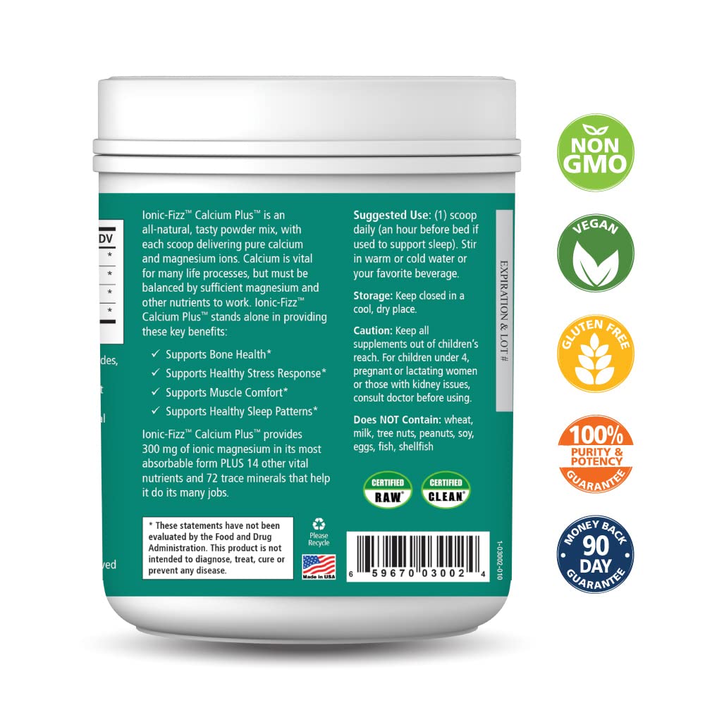 Pure Essence Ionic Fizz Calcium Plus being poured into glass for effortless daily intake.