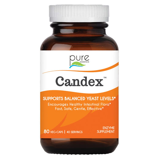 Pure Essence Candex bottle on display for digestive balance and everyday use