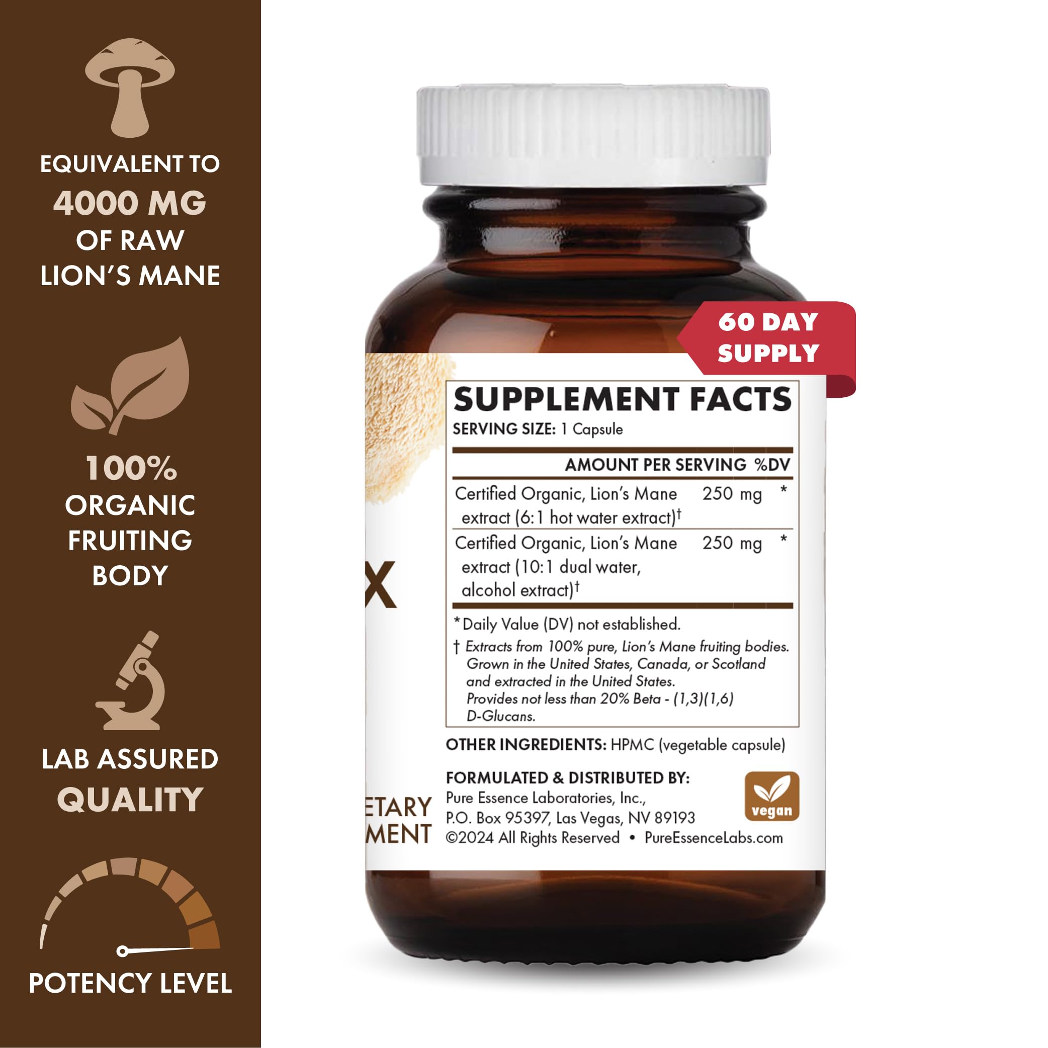 MyPure Lion's Mane 8X capsules prepared for easy daily intake and mental clarity.