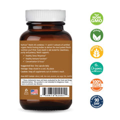 Pure Essence Labs MyPure Reishi 4X bottle label emphasizes organic cultivation and non-GMO assurance.