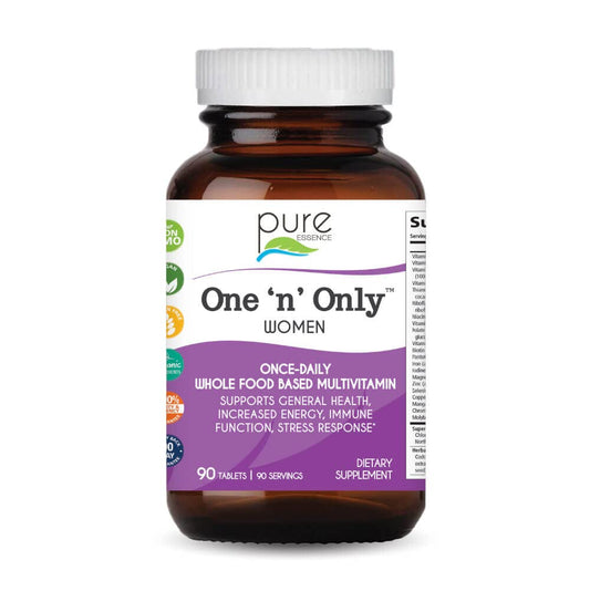 PURE ESSENCE LABS One N Only bottle front showing holistic vitamin blend for women's health