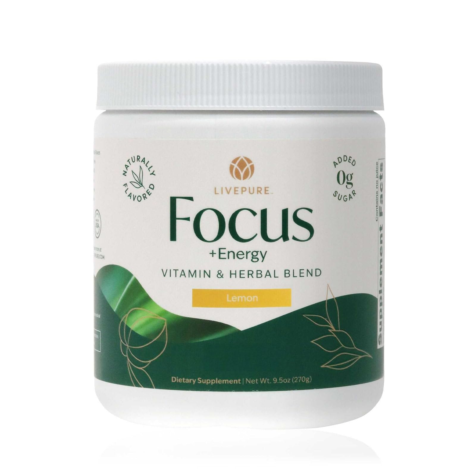 PURE Focus + Energy front label offers zero sugar energy for mornings