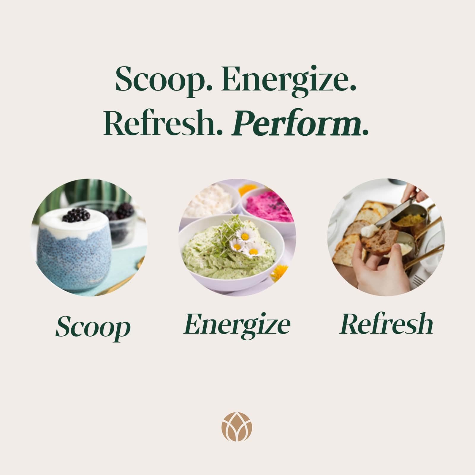 Ingredient close-up suggests B-vitamins and natural caffeine for focus