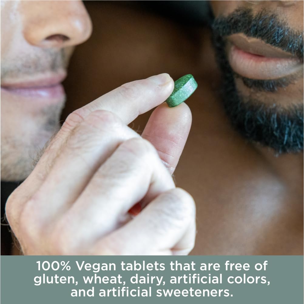 Pure for Men bottle on kitchen counter implying a daily wellness habit.