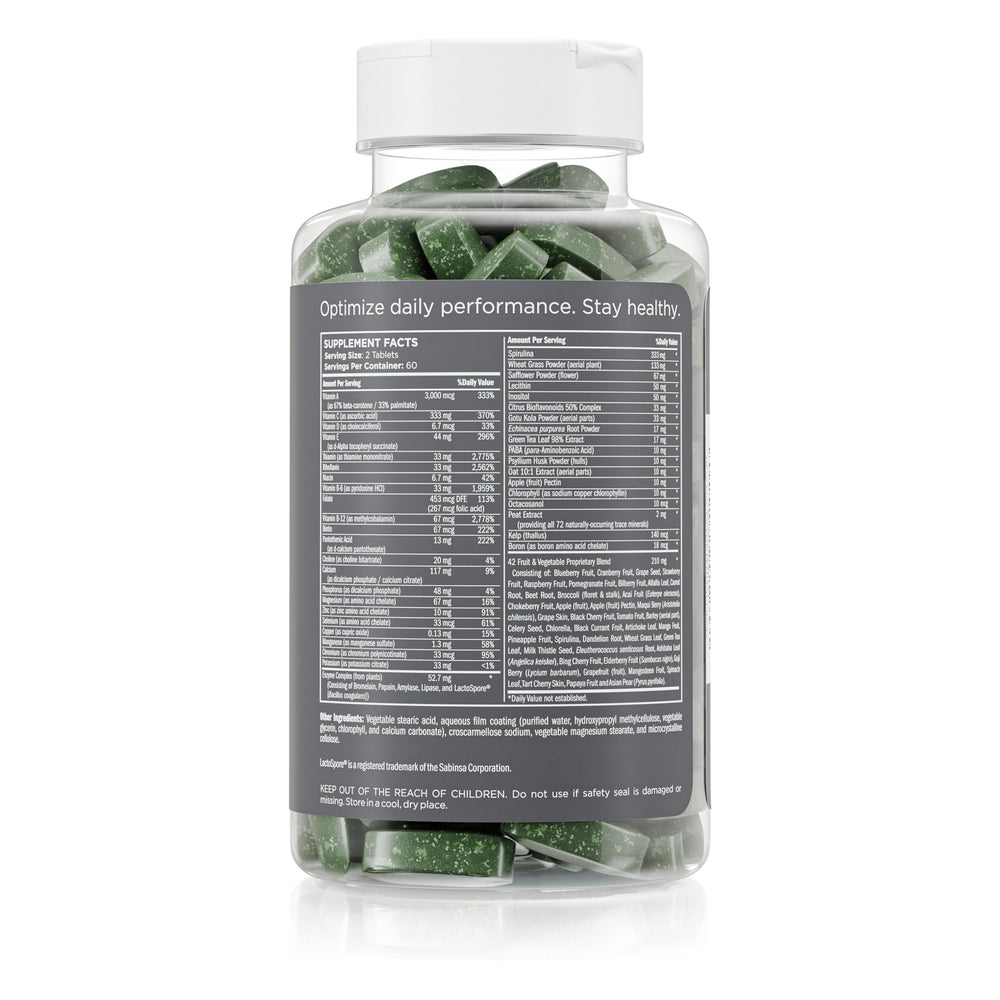 Pure for Men tablets close-up showing daily dose and shape.