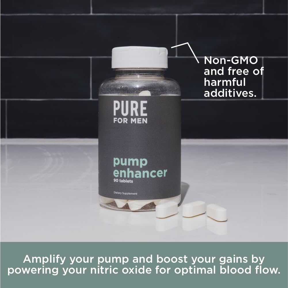 Pure for Men Pump Enhancer fitness scene illustrating enhanced focus and energy