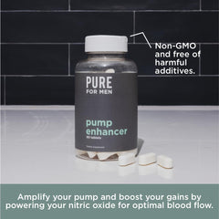 Pure for Men Pump Enhancer fitness scene illustrating enhanced focus and energy