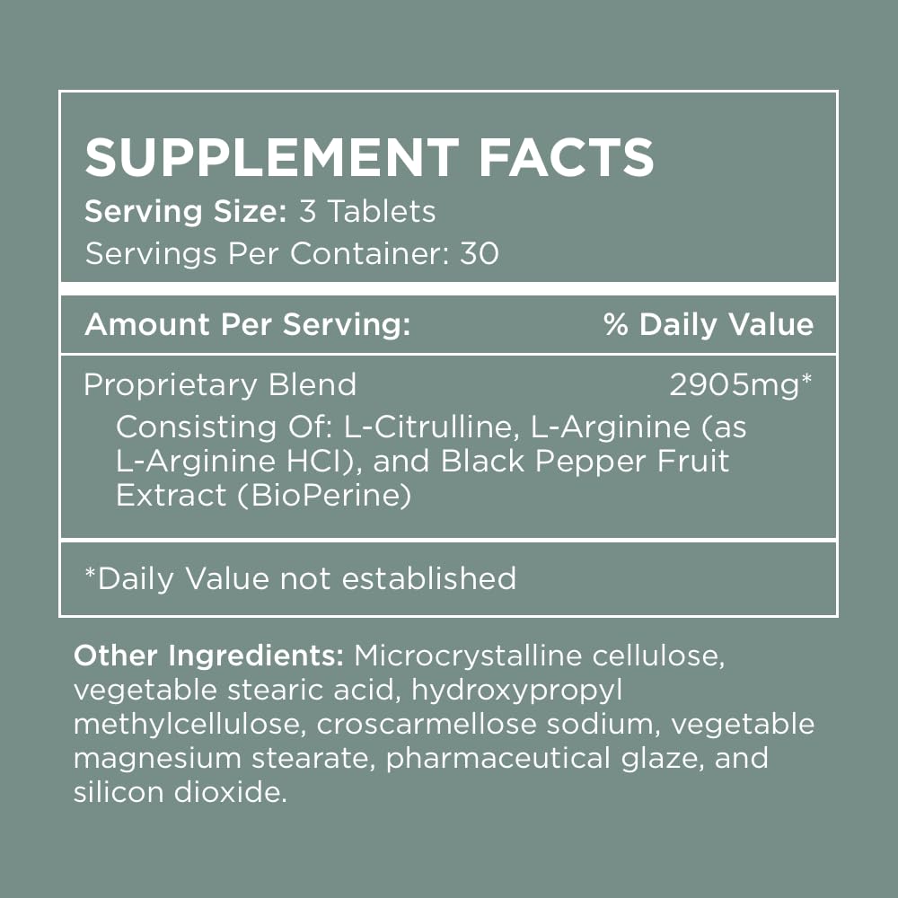 Pure for Men Pump Enhancer ingredients L-Arginine and L-Citrulline for blood flow support
