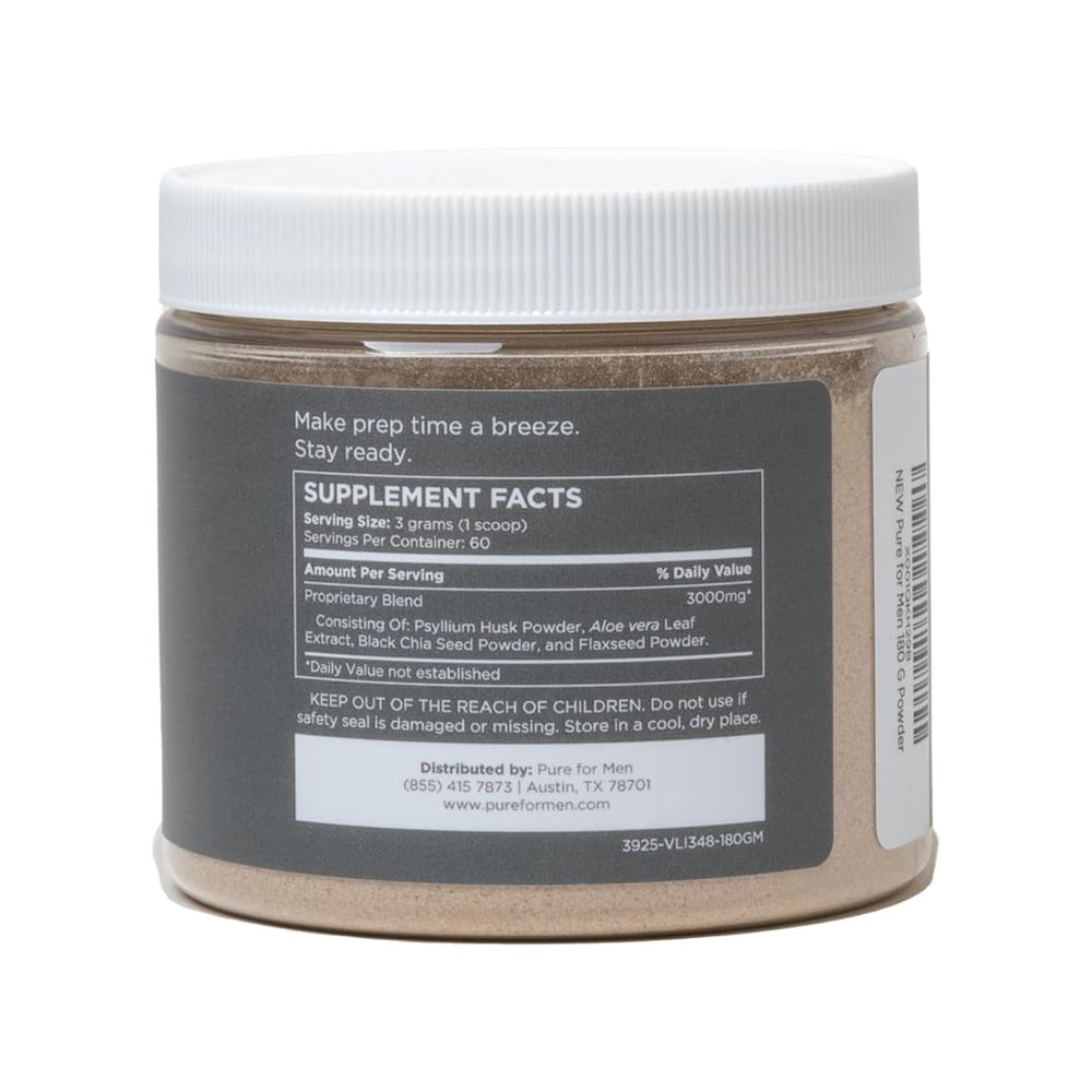 Scoop of Stay Ready Fiber powder ready to mix with water.